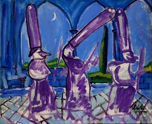 Pau Xiberta (XX) - La procesión - NO RESERVE, Antiek en Kunst, Kunst | Schilderijen | Klassiek