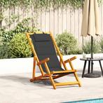 vidaXL Strandstoel inklapbaar met armleuningen acaciahout en, Tuin en Terras, Tuinstoelen, Verzenden, Nieuw
