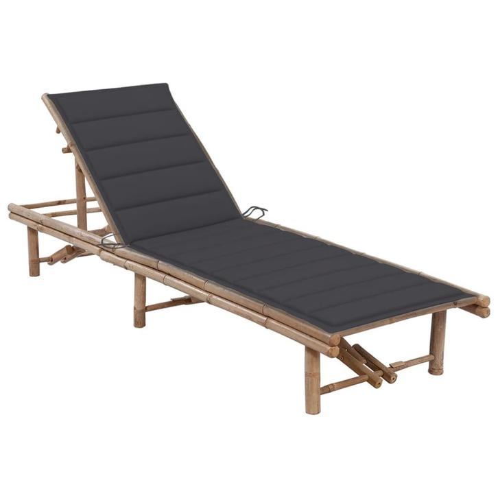 vidaXL Ligbed met kussen bamboe, Tuin en Terras, Ligbedden, Nieuw, Verzenden