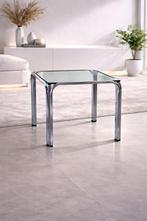 Bijzettafel - Gechromateerd staal en kristal - Salontafel