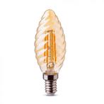 LED Filament E14 Kaars 2W Dimbaar Amber 2400K, Verzenden
