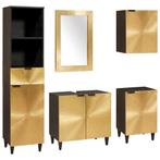 vidaXL Badkamermeubelsets 5 pcs Zwart en Goud 38 x 33 x 160, Verzenden, Nieuw