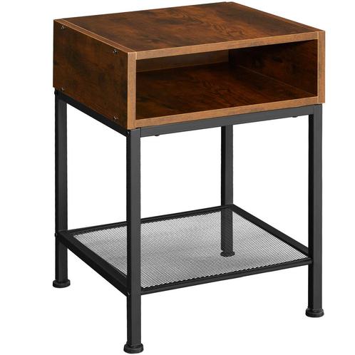 Nachtkastje Harlow - Industrieel hout donker, rustiek, Maison & Meubles, Tables | Tables d'appoint, Envoi