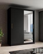 Meubella | Kledingkast mat zwart 150x62x200 schuifdeur, Verzenden, Nieuw
