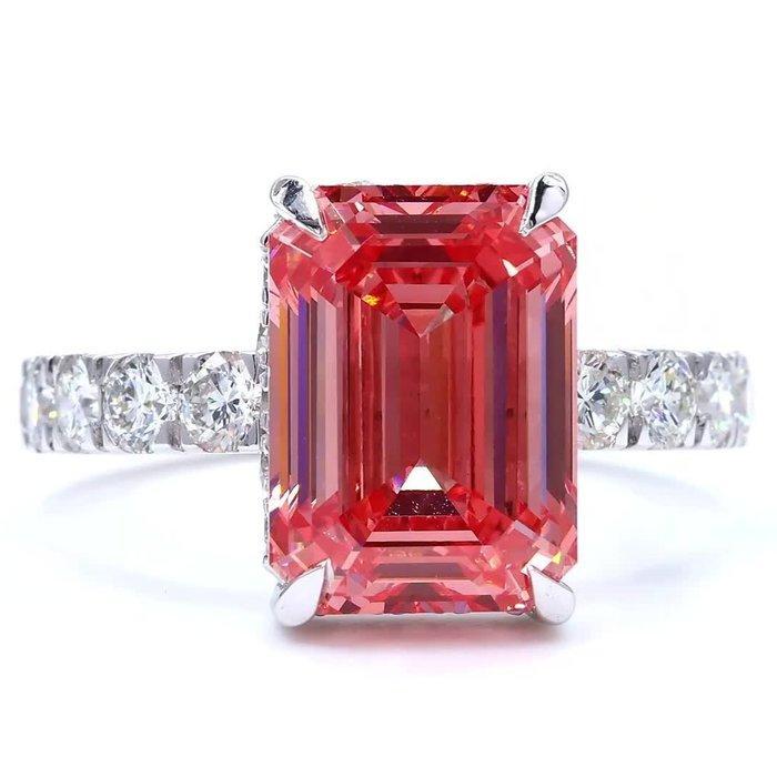 Ring - 18 karaat Witgoud - 6.53ct. tw. Roze Diamant (Fancy, Bijoux, Sacs & Beauté, Bagues