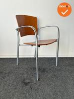 Kantinestoel Eina - refurbished - Hout met zilvergrijs frame, Vergader- of Presentatieruimte, Ophalen of Verzenden, Gebruikt, Stoel
