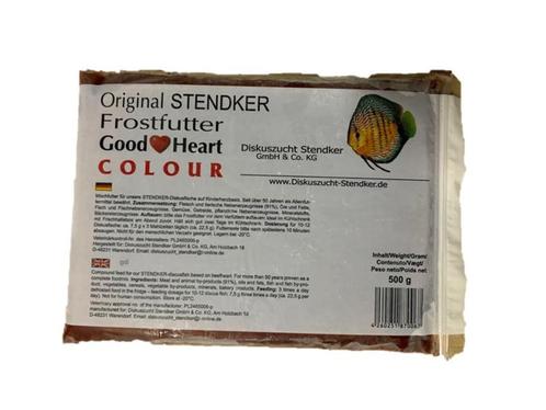 Stendker GoodHeart Colour 500gr plaat (Diepvriesvoer), Dieren en Toebehoren, Vissen | Aquaria en Toebehoren, Nieuw, Ophalen of Verzenden