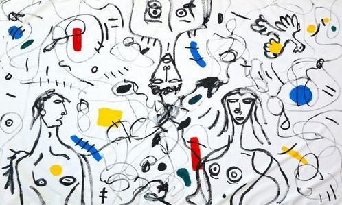 0xec6d0 (XX-XXI) - Le triangle amoureux (Mouvement Le, Antiek en Kunst, Kunst | Schilderijen | Modern
