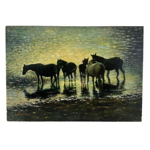Bellomi (XX) - Horses, Antiek en Kunst, Kunst | Schilderijen | Klassiek