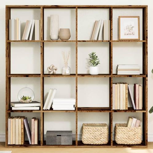 vidaXL Boekenkast 137,5x29x137,5 cm bewerkt hout oud, Huis en Inrichting, Kasten | Boekenkasten, Nieuw, Verzenden