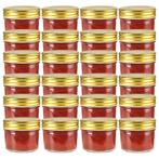 vidaXL Jampotten met goudkleurige deksels 24 st 110 ml glas, Verzenden, Nieuw