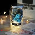 Kunst Roos in Glazen Stolp met Verlichting - Zijden Rozen, Huis en Inrichting, Verzenden, Nieuw