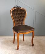 Chaise - Chaise capitonnée ancienne - Bois, Textile, Antiquités & Art