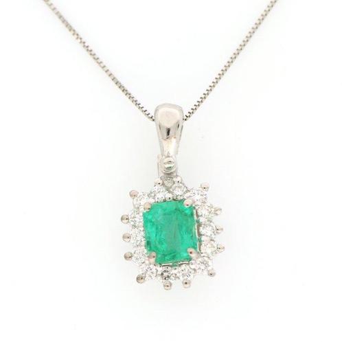 Zonder Minimumprijs - Ketting met hanger - 18 karaat Witgoud, Handtassen en Accessoires, Antieke sieraden