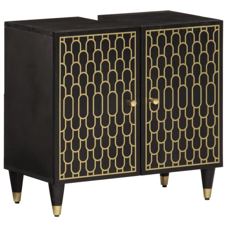 vidaXL Wastafelkast 62x33x58 cm massief mangohout, Huis en Inrichting, Tafels | Kaptafels, Nieuw, Verzenden