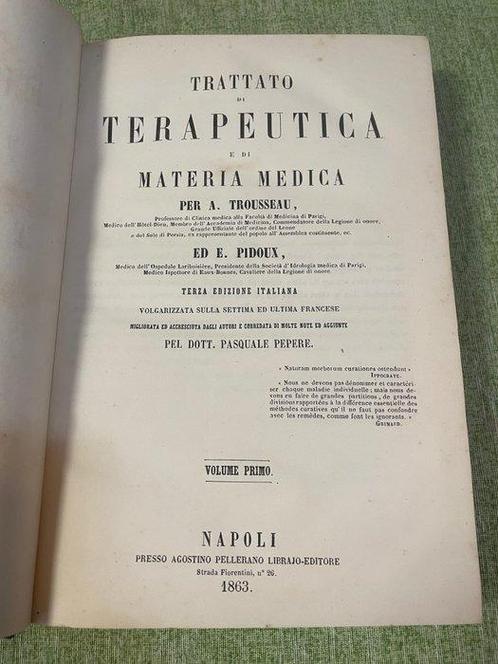 AA.VV. - Trattato di Terapeutica e di Materia Medica -, Antiek en Kunst, Antiek | Boeken en Manuscripten