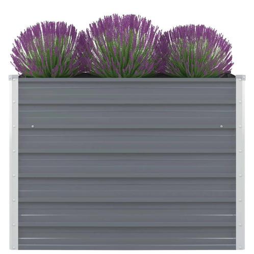 vidaXL Plantenbak verhoogd 100x100x77 cm gegalvaniseerd, Tuin en Terras, Bloempotten, Nieuw, Verzenden