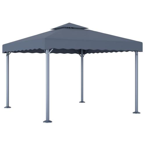 vidaXL Prieel 300x300 cm aluminium antraciet, Tuin en Terras, Partytenten, Nieuw, Verzenden