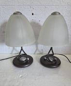 Lampe de table de chevet (2) - Opaline, Fer forgé, Antiquités & Art