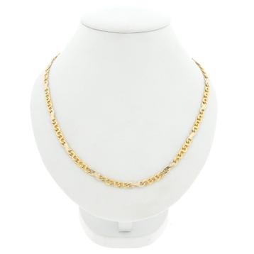 Bicolor gouden fantasie schakel ketting | 51,5 cm beschikbaar voor biedingen