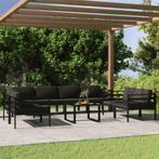 vidaXL 9-delige Loungeset met kussens aluminium, Tuin en Terras, Verzenden, Nieuw, Loungeset