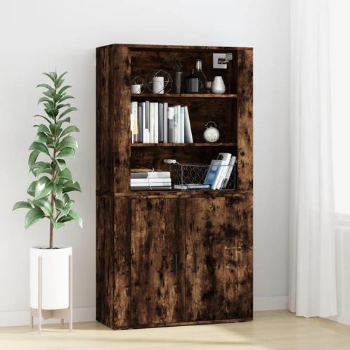 vidaXL Hoge kast bewerkt hout gerookt eikenkleurig, Huis en Inrichting, Kasten | Dressoirs, Nieuw, Verzenden