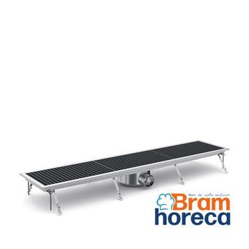RVS vloerput met zijuitlaat | 1368x300x140 mm, Verzenden