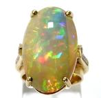 Ring - 18 karaat Geel goud - 34.48ct. tw. Opaal - Diamant -, Handtassen en Accessoires, Ringen, Nieuw