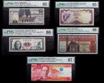 Egypte Lot 5 Pmg Banknotes Various Countries