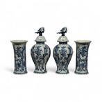 Delft - Vaas - Delfts blauw - 4 handgeschilderde vazen, Antiek en Kunst