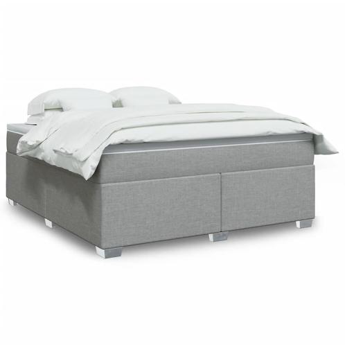 vidaXL Boxspring met matras stof lichtgrijs 180x200 cm, Huis en Inrichting, Slaapkamer | Bedden, Nieuw, Verzenden