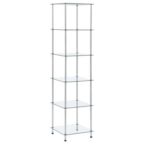 vidaXL Kastje 6-laags 40x40x160 cm gehard glas transparant, Huis en Inrichting, Kasten | Boekenkasten, Nieuw, Verzenden