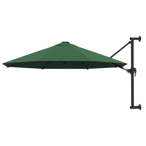vidaXL Wandparasol met metalen paal 300 cm groen, Tuin en Terras, Parasols, Nieuw, Verzenden
