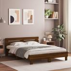 vidaXL Bedframe met hoofdeinde bewerkt hout bruineikenkleur, Huis en Inrichting, Slaapkamer | Bedden, Verzenden, Nieuw