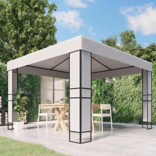 vidaXL Prieel met dubbel dak 3x3 m wit, Tuin en Terras, Partytenten, Nieuw, Verzenden