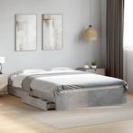 vidaXL Bedframe met lades bewerkt hout betongrijs 160x200 cm, Huis en Inrichting, Slaapkamer | Bedden, Verzenden, Nieuw