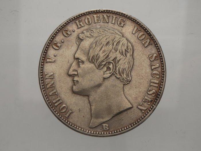 Duitsland, Saksen Thaler 1863 Johann (1854-1873), Postzegels en Munten, Munten | Europa | Niet-Euromunten