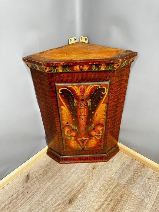 Zweedse volkskunst hoekhangkast - Kast - Hout, Antiek en Kunst, Curiosa en Brocante