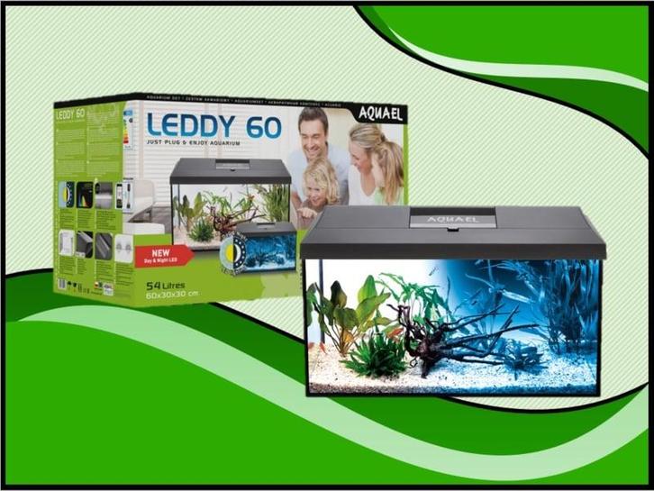 Aquael Leddy 75 DAY& NIGHT - zwart aquarium (Aquarium sets), Dieren en Toebehoren, Vissen | Aquaria en Toebehoren, Filter of Co2