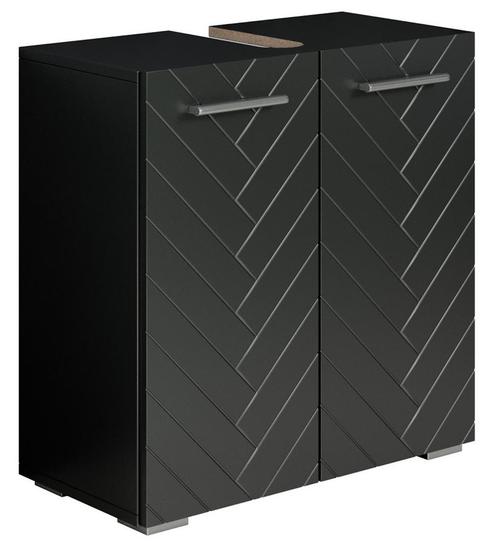 Wastafelkast Jupiter 60 x 30 cm Zwart Visgraat Badmeubel, Huis en Inrichting, Badkamer | Badkamermeubels, Nieuw, Verzenden