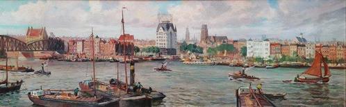 Henk Welthers (1885-1947) - Panoramic view of Rotterdam with, Antiek en Kunst, Kunst | Schilderijen | Klassiek