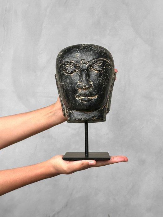 Beeld, NO RESERVE PRICE - Javanese Budha Head on a custom, Antiek en Kunst, Kunst | Designobjecten