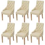 vidaXL Chaises à manger lot de 6 crème tissu, Verzenden, Neuf