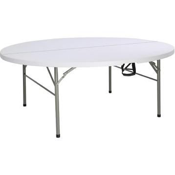 Inklapbare Buffettafel | Kunststof/Staal | Wit Blad | Grijs, Verzenden