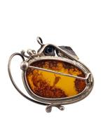 Argent, ambre baltique - Broche - Style Art Nouveau, Antiek en Kunst
