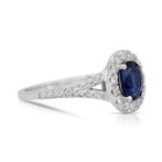 Ring - 18 karaat Witgoud - 1.46ct. tw. Saffier - Diamant -, Nieuw