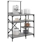 vidaXL Bakkersrek 90x40x132 cm bewerkt hout en metaal grijs, Huis en Inrichting, Keuken | Keukenbenodigdheden, Verzenden, Nieuw