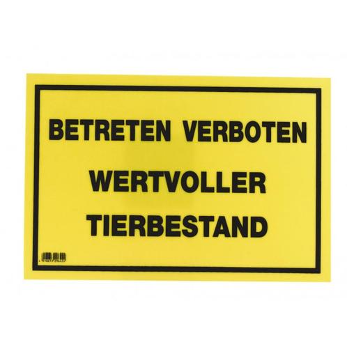 Waarsch.bord 20x30cm verboden toegang-waardev. dierenbest. -, Zakelijke goederen, Landbouw | Veevoer