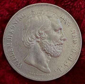 Nederland. Willem III. 2 1/2 Gulden 1857  (Zonder