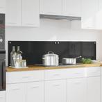 vidaXL Keuken Spatscherm Zwart 90 x 40 cm gehard glas, Antiek en Kunst, Verzenden